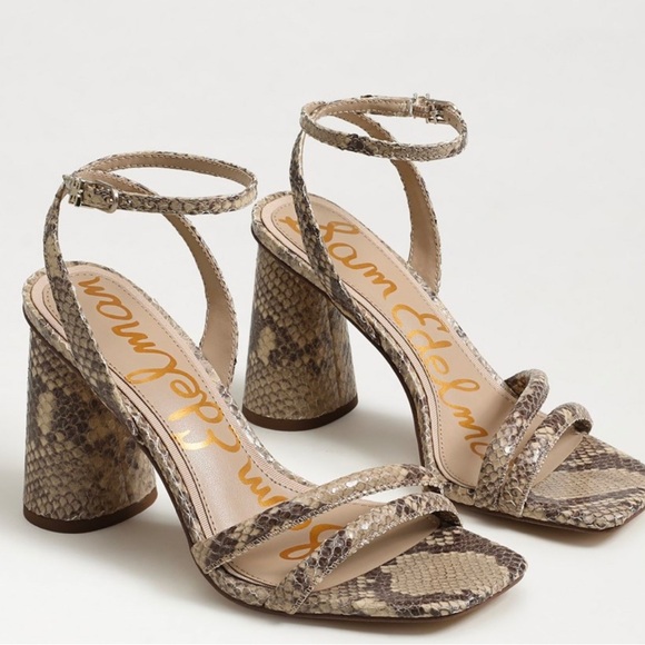 Sam Edelman Kia Snakeskin ankle strap heel - Picture 1 of 9